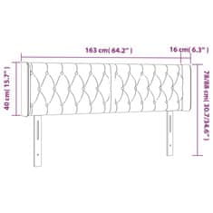 Vidaxl LED posteljno vzglavje krem 163x16x78/88 cm blago