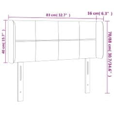 Vidaxl LED posteljno vzglavje temno sivo 83x16x78/88 cm žamet