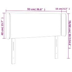 Vidaxl LED posteljno vzglavje sivo 93x16x78/88 cm umetno usnje