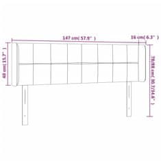 Vidaxl LED posteljno vzglavje svetlo sivo 147x16x78/88 cm blago