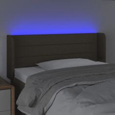 Vidaxl LED posteljno vzglavje taupe 103x16x78/88 cm blago