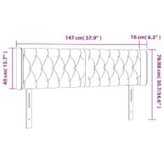 Vidaxl LED posteljno vzglavje svetlo sivo 147x16x78/88 cm blago