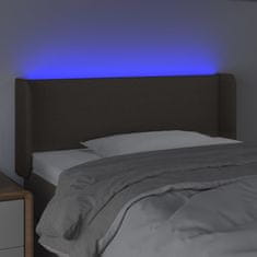 Vidaxl LED posteljno vzglavje taupe 103x16x78/88 cm blago