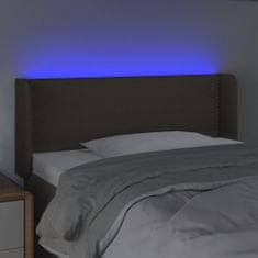 Vidaxl LED posteljno vzglavje taupe 103x16x78/88 cm blago