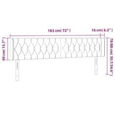 Vidaxl LED posteljno vzglavje modro 183x16x78/88 cm blago