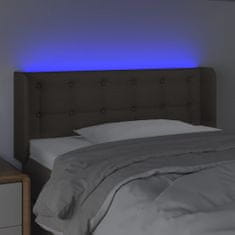 Vidaxl LED posteljno vzglavje taupe 93x16x78/88 cm blago