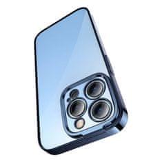 BASEUS Zaščitni set prozornega ohišja Glitter in kaljenega stekla za iPhone 14 Pro (modra)