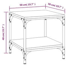 Vidaxl Klubska mizica sonoma hrast 50x50x40 cm inženirski les