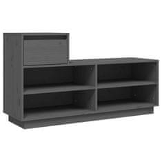 Vidaxl Omarica za čevlje siva 110x34x61 cm trdna borovina