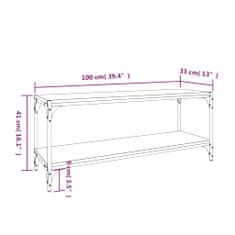 Vidaxl TV omarica siva sonoma 100x33x41 cm inženirski les in jeklo