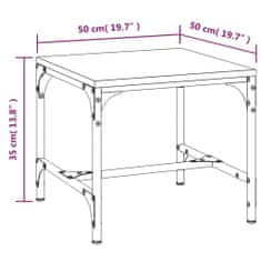 Vidaxl Klubska mizica siva sonoma 50x50x35 cm inženirski les