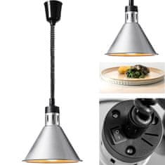Royal Catering Infrardeča svetilka za segrevanje hrane IR obesek srebrni premer 27,5 cm 250 W