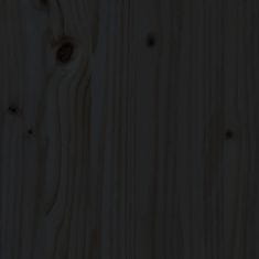 Vidaxl Pisalna miza črna 110x50x75 cm trdna borovina