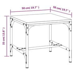 Vidaxl Klubska mizica sonoma hrast 50x50x35 cm inženirski les