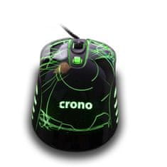 Crono CM636G/Laser/3 200 DPI/Wireless USB/Black-Green