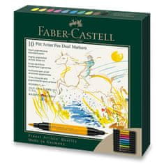 Faber-Castell Pitt umetniško pero z dvojnim markerjem, komplet 10 kosov