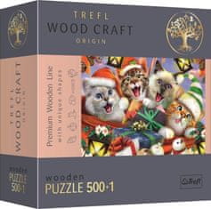 Trefl Wood Craft Izvor Puzzle Božične mačke 501 kosov - lesene