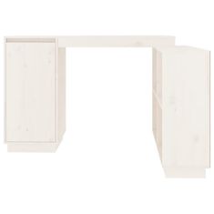 Vidaxl Pisalna miza bela 110x50x75 cm trdna borovina