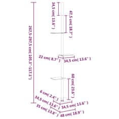 Vidaxl Mačje drevo od tal do stropa krem 267,5-297,5 cm