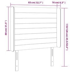 Vidaxl LED posteljno vzglavje svetlo sivo 83x16x118/128 cm žamet