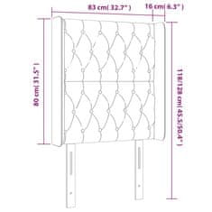 Vidaxl LED posteljno vzglavje krem 83x16x118/128 cm blago