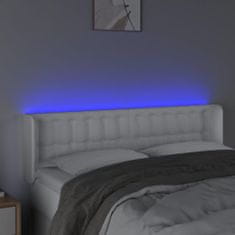 Vidaxl LED posteljno vzglavje belo 147x16x78/88 cm umetno usnje