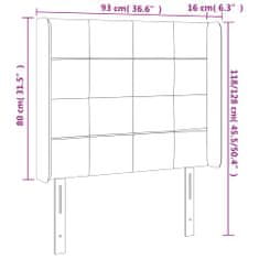 Vidaxl LED posteljno vzglavje svetlo sivo 93x16x118/128 cm blago