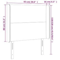 Vidaxl LED posteljno vzglavje svetlo sivo 93x16x118/128 cm žamet