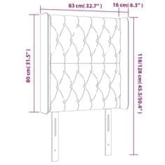 Vidaxl LED posteljno vzglavje modro 83x16x118/128 cm blago