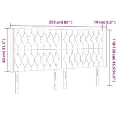 Vidaxl LED posteljno vzglavje roza 203x16x118/128 cm žamet