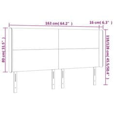 Vidaxl LED posteljno vzglavje taupe 163x16x118/128 cm blago