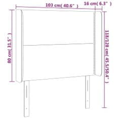 Vidaxl LED posteljno vzglavje krem 103x16x118/128 cm blago