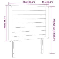 Vidaxl LED posteljno vzglavje roza 93x16x118/128 cm žamet