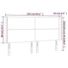 Vidaxl LED posteljno vzglavje črno 163x16x118/128 cm umetno usnje