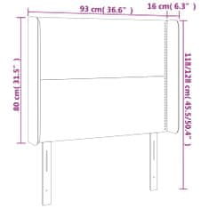 Vidaxl LED posteljno vzglavje črno 93x16x118/128 cm umetno usnje