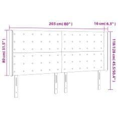 Vidaxl LED posteljno vzglavje sivo 203x16x118/128 cm umetno usnje