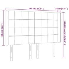 Vidaxl LED posteljno vzglavje črno 147x16x118/128 cm žamet