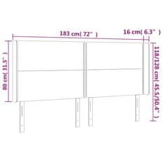 Vidaxl LED posteljno vzglavje roza 183x16x118/128 cm žamet