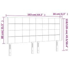 Vidaxl LED posteljno vzglavje krem 163x16x118/128 cm blago