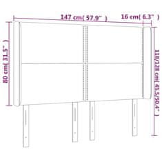 Vidaxl LED posteljno vzglavje belo 147x16x118/128 cm umetno usnje