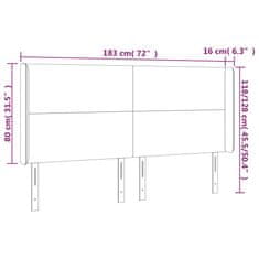 Vidaxl LED posteljno vzglavje črno 183x16x118/128 cm umetno usnje