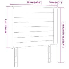 Vidaxl LED posteljno vzglavje črno 103x16x118/128 cm žamet