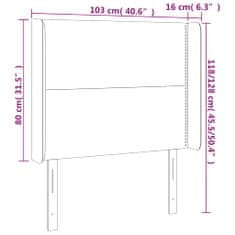 Vidaxl LED posteljno vzglavje črno 103x16x118/128 cm umetno usnje