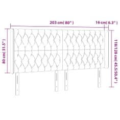 Vidaxl LED posteljno vzglavje črno 203x16x118/128 cm žamet