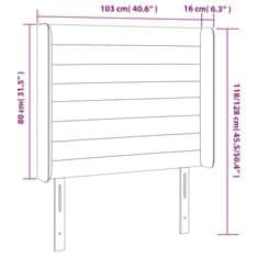 Vidaxl LED posteljno vzglavje svetlo sivo 103x16x118/128 cm žamet