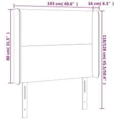 Vidaxl LED posteljno vzglavje kapučino 103x16x118/128 cm umetno usnje