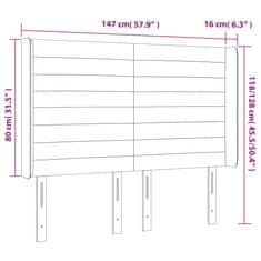 Vidaxl LED posteljno vzglavje taupe 147x16x118/128 cm blago