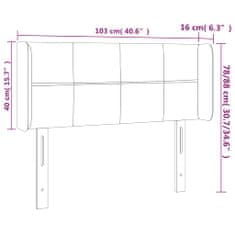 Vidaxl LED posteljno vzglavje modro 103x16x78/88 cm blago