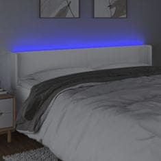 Vidaxl LED posteljno vzglavje belo 163x16x78/88 cm umetno usnje