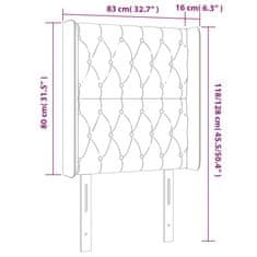 Vidaxl LED posteljno vzglavje črno 83x16x118/128 cm žamet